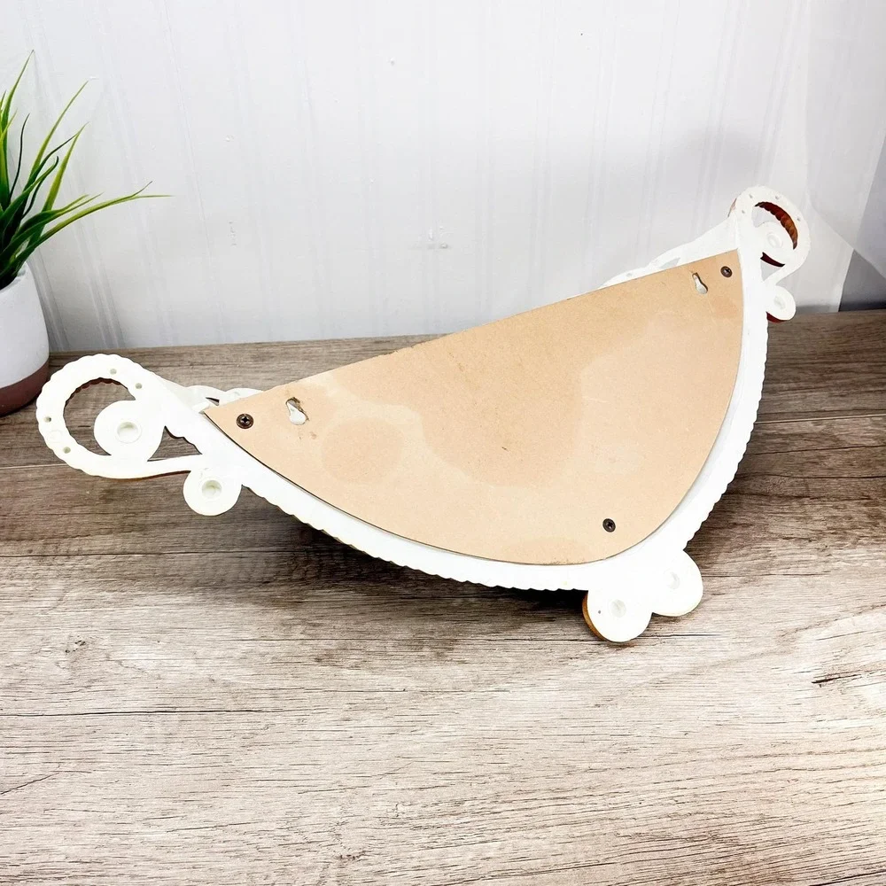 Vintage Faux Wicker Shelf: MCM Wall Basket‎ Shelf